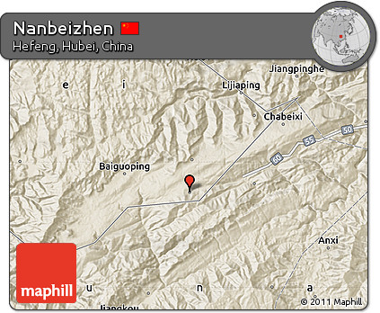 Shaded Relief Map of Nanbeizhen