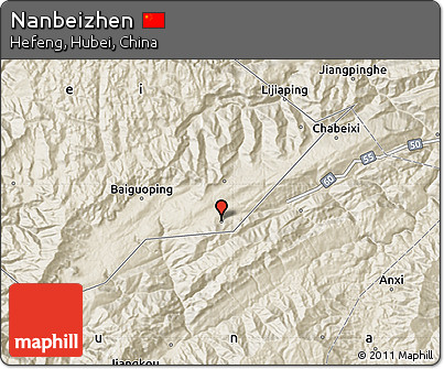 Shaded Relief Map of Nanbeizhen