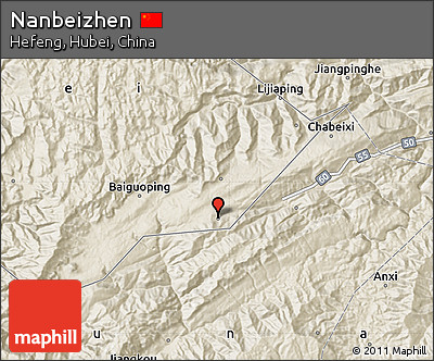 Shaded Relief Map of Nanbeizhen