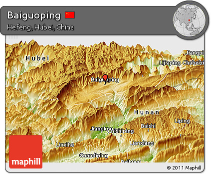 Physical Panoramic Map of Baiguoping
