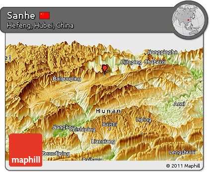 Physical Panoramic Map of Sanhe
