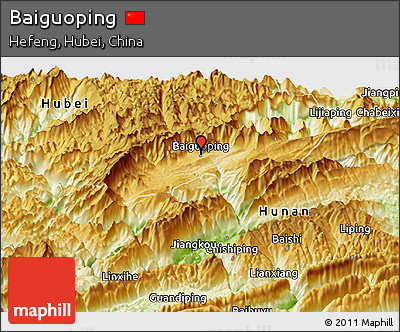 Physical Panoramic Map of Baiguoping
