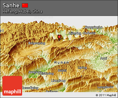Physical Panoramic Map of Sanhe