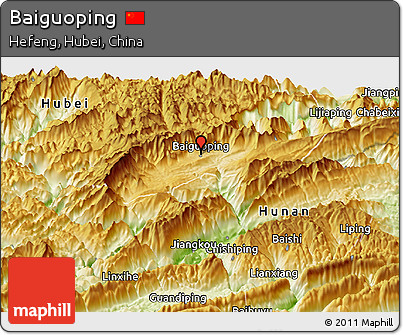 Physical Panoramic Map of Baiguoping