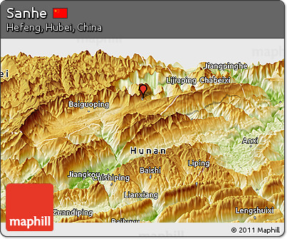Physical Panoramic Map of Sanhe