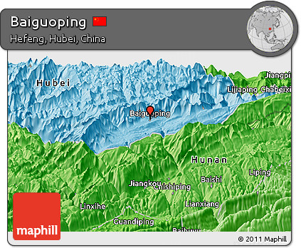 Political Panoramic Map of Baiguoping