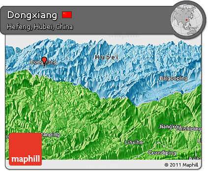 Political Panoramic Map of Dongxiang