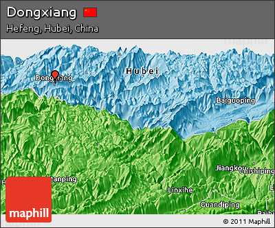 Political Panoramic Map of Dongxiang