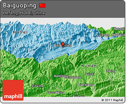 Political Panoramic Map of Baiguoping