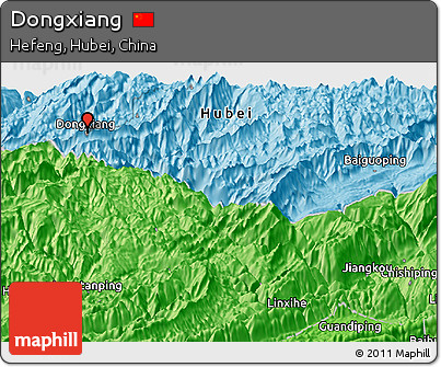 Political Panoramic Map of Dongxiang