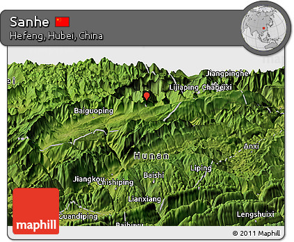 Satellite Panoramic Map of Sanhe