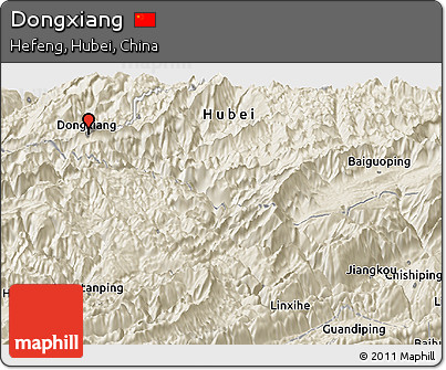 Shaded Relief Panoramic Map of Dongxiang