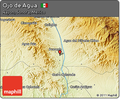 Physical 3D Map of Ojo De Agua