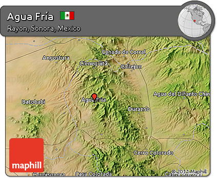 Satellite 3D Map of Agua Fría
