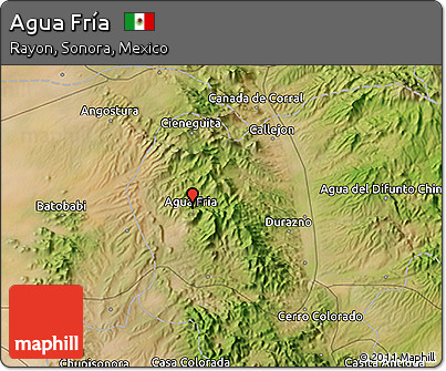 Satellite 3D Map of Agua Fría