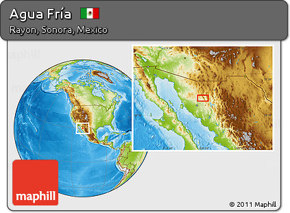 Physical Location Map of Agua Fría