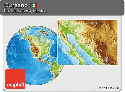 Physical Location Map of Durazno