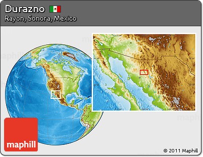 Physical Location Map of Durazno