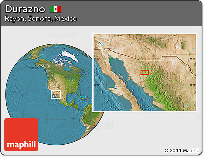 Satellite Location Map of Durazno