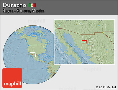 Savanna Style Location Map of Durazno, hill shading
