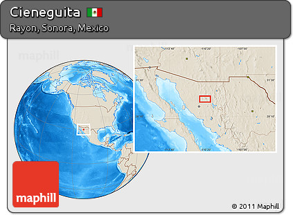Shaded Relief Location Map of Cieneguita