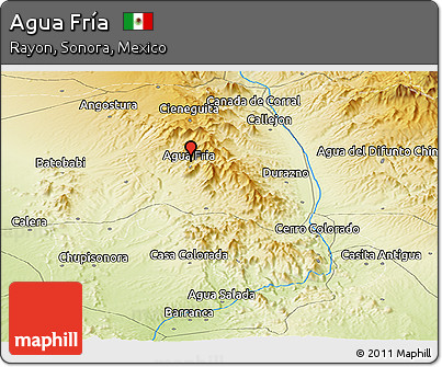 Physical Panoramic Map of Agua Fría