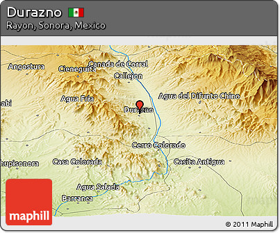 Physical Panoramic Map of Durazno
