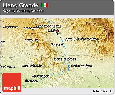 Physical Panoramic Map of Llano Grande