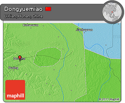 Political 3D Map of Dongyuemiao