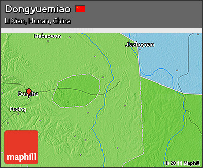 Political 3D Map of Dongyuemiao