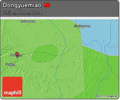 Political 3D Map of Dongyuemiao