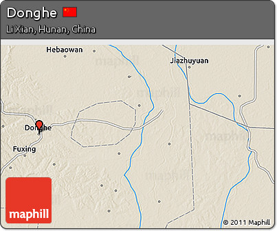 Shaded Relief 3D Map of Donghe
