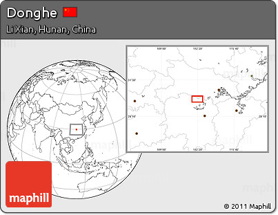 Blank Location Map of Donghe