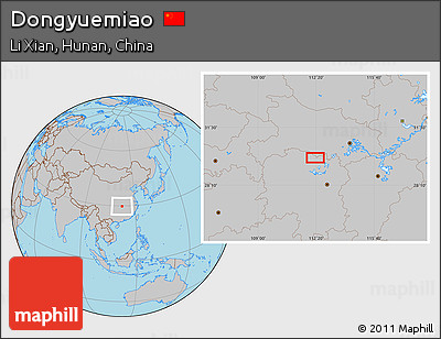 Gray Location Map of Dongyuemiao
