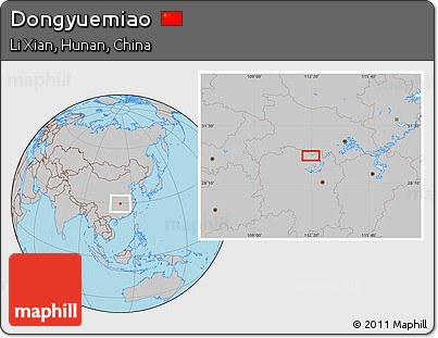 Gray Location Map of Dongyuemiao
