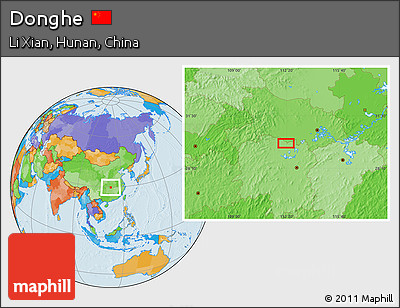 Political Location Map of Donghe