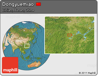 Satellite Location Map of Dongyuemiao