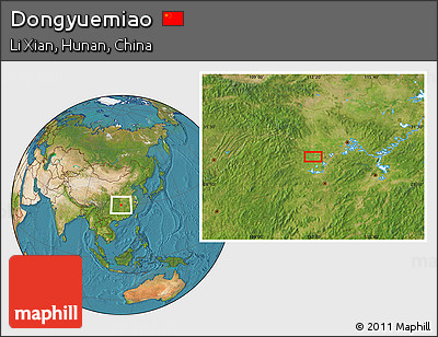 Satellite Location Map of Dongyuemiao