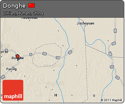 Shaded Relief Map of Donghe