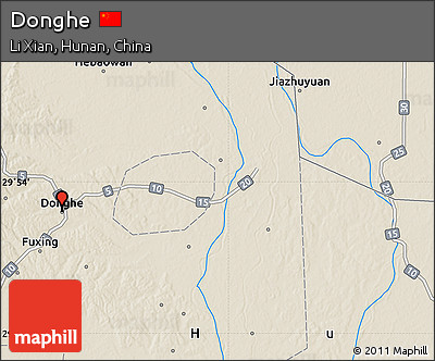 Shaded Relief Map of Donghe