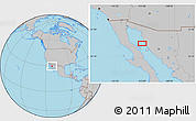 Gray Location Map of the area around 29° 44' 59" N, 112° 58' 29" W