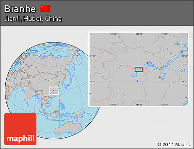 Gray Location Map of Bianhe