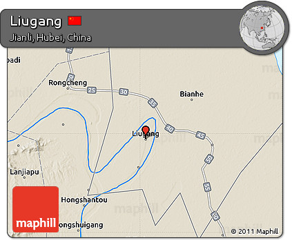 Shaded Relief Map of Liugang
