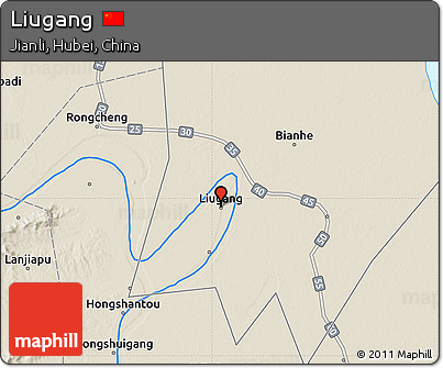 Shaded Relief Map of Liugang