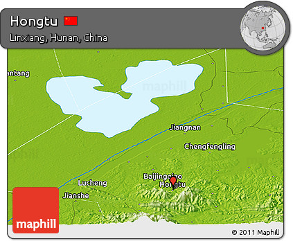 Physical Panoramic Map of Hongtu