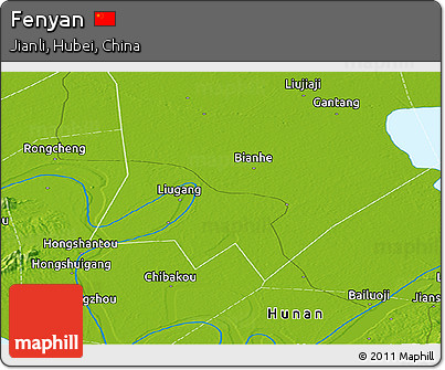 Physical Panoramic Map of Fenyan