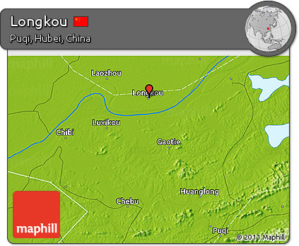 Physical 3D Map of Longkou