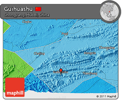 Political 3D Map of Guihuashu