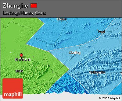 Political 3D Map of Zhonghe