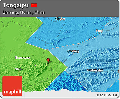 Political 3D Map of Tongzipu